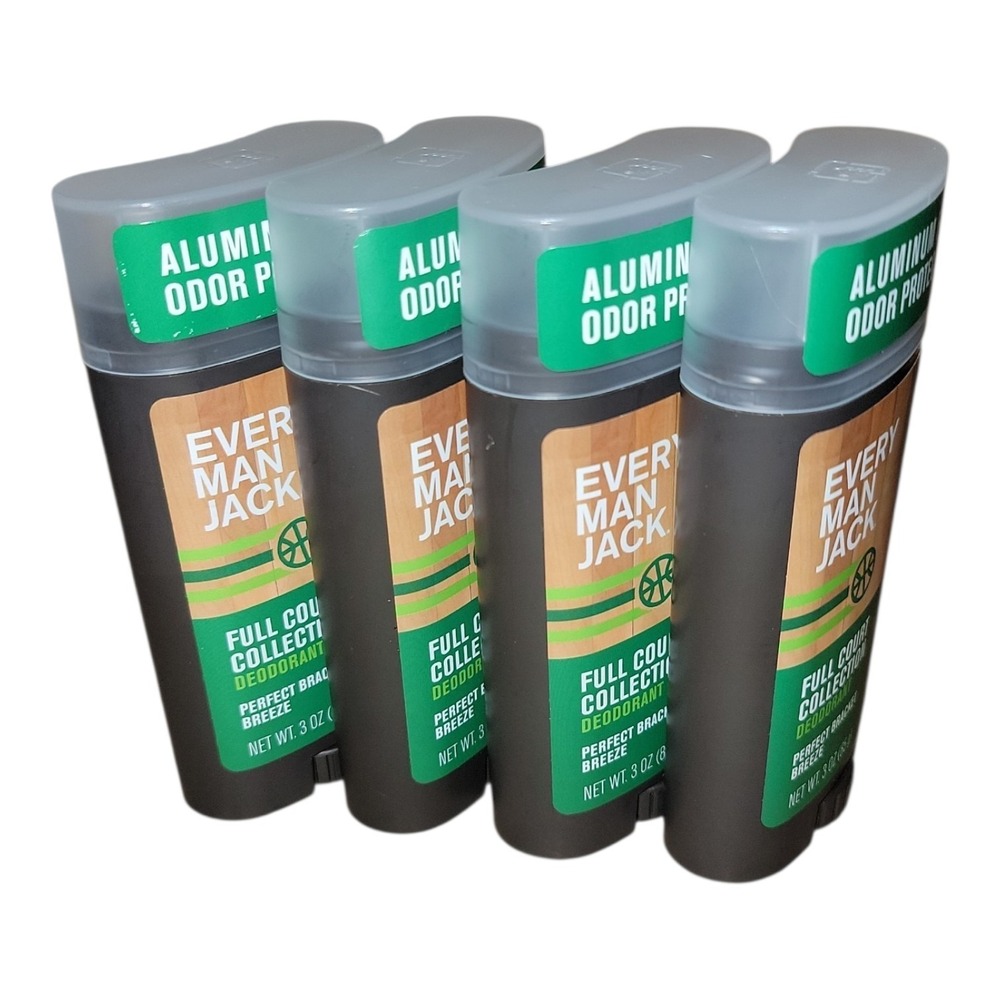 Every Man Jack Full Court Deodorant Perfect Bracket Breeze 3 oz Lot of 4